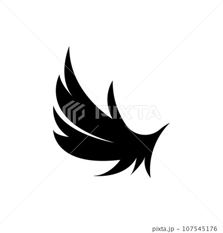 Wing Logo Design, Vector Eagle Falcon Wings, Beauty Flying Bird, Illustration Symbol 107545176