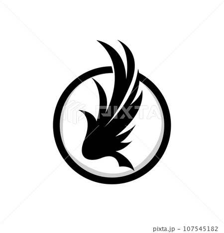 Wing Logo Design, Vector Eagle Falcon Wings, Beauty Flying Bird, Illustration Symbol 107545182