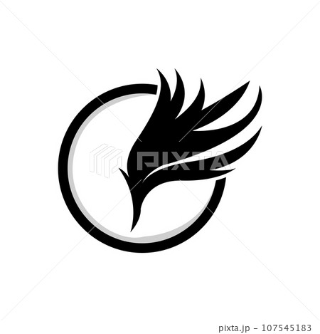 Wing Logo Design, Vector Eagle Falcon Wings, Beauty Flying Bird, Illustration Symbol Wing Logo Design, Vector Eagle Falcon Wings, Beauty Flying Bird, Illustration Symbol 107545183