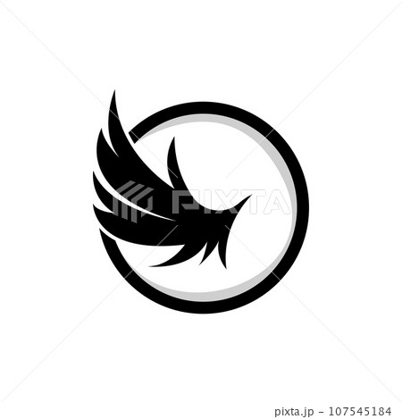Wing Logo Design, Vector Eagle Falcon Wings, Beauty Flying Bird, Illustration Symbol 107545184