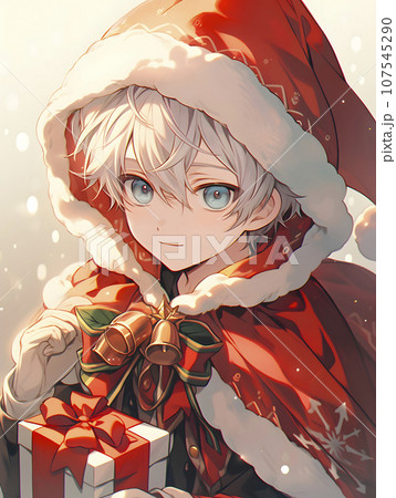 Man in Santa cosplay (AI generated image) - Stock Illustration