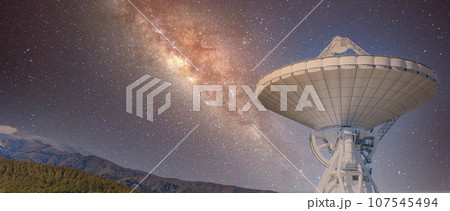 「長野県」パラボラアンテナと合成した星空風景 星空合成 「長野県」パラボラアンテナと合成した星空風景 星空合成 107545494