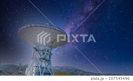 「長野県」パラボラアンテナと合成した星空風景 星空合成 「長野県」パラボラアンテナと合成した星空風景 星空合成 107545496