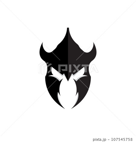 Spartan Logo Design, Vector VIking Guardian Fighter, Simple Greek Warrior Helmet 107545758