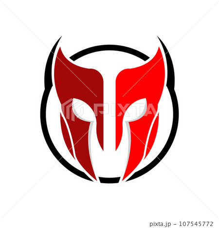 Spartan Logo Design, Vector VIking Guardian Fighter, Simple Greek Warrior Helmet Spartan Logo Design, Vector VIking Guardian Fighter, Simple Greek Warrior Helmet 107545772