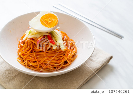 Korean cold noodles with egg 107546261