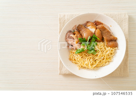 dried stewed pork leg noodles bowl dried stewed pork leg noodles bowl 107546535