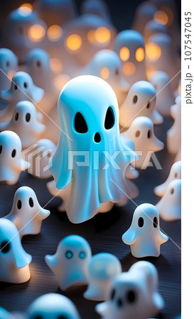 3D ghost cartoon character design illustration 107547045