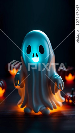 3D ghost cartoon character design illustration 107547047