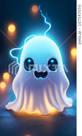 3D ghost cartoon character design illustration 107547050