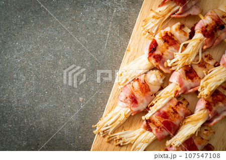 Bacon Wrapped Golden Needle Mushroom 107547108