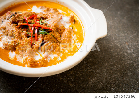 panang curry with pork panang curry with pork 107547366