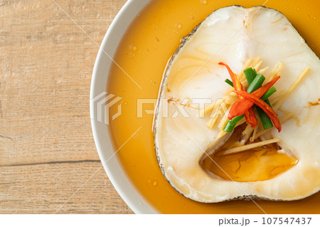 Steamed Cod Fish with Soy Sauce Steamed Cod Fish with Soy Sauce 107547437