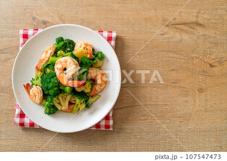 stir-fried broccoli with shrimps stir-fried broccoli with shrimps 107547473