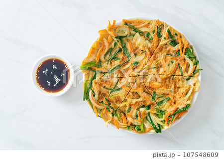 Pajeon or Korean pancake or Korean pizza Pajeon or Korean pancake or Korean pizza 107548609