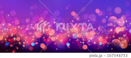 Rainbow unicorn background. Pastel glitter pink fantasy galaxy. Magic mermaid sky with bokeh. Holographic kawaii abstract space with stars and sparkles. Vector 107548753