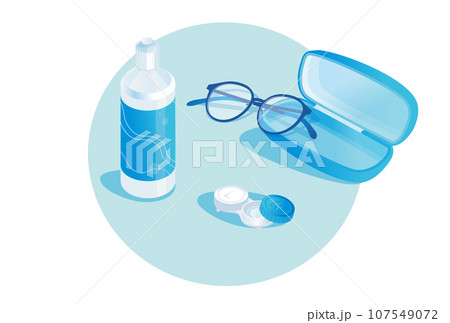 コンタクトレンズとメガネのイラスト 107549072