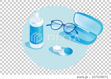 Illustration of contact lenses and glasses Illustration of contact lenses and glasses 107549072