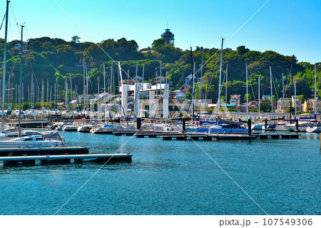 初秋の江の島ヨットハーバーの風景 107549306