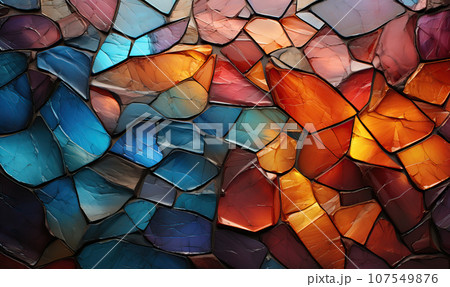 Background of colored colorful glass stones close-up. 107549876