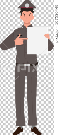 Thai Police Officer Issuing Fine. Traffic Violation Fine by Thai Cop 107550449