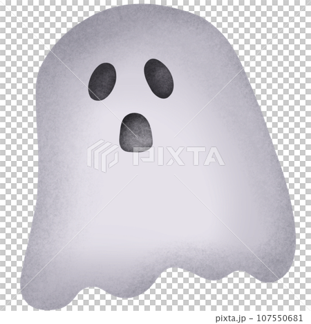 Cute little ghost on Halloween 107550681