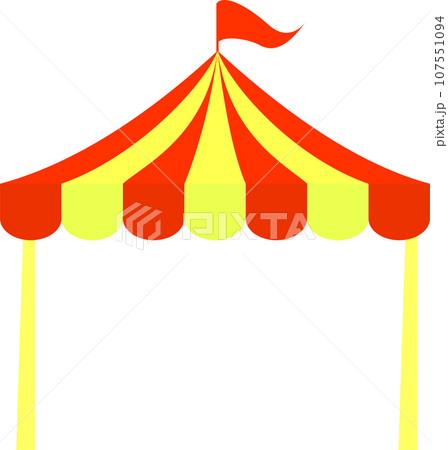 オレンジ色と黄色のマルシェ用のテント 107551094