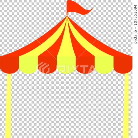 オレンジ色と黄色のマルシェ用のテント 107551094