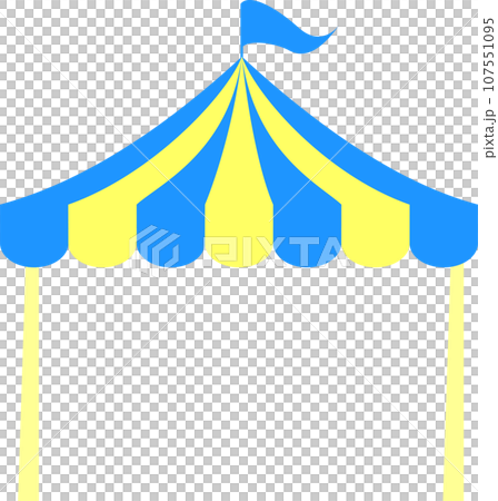 青色と黄色のマルシェ用のテント 107551095