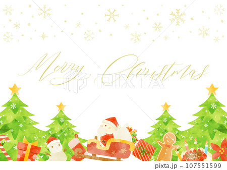 かわいいサンタクロースとクリスマスの背景 かわいいサンタクロースとクリスマスの背景 107551599