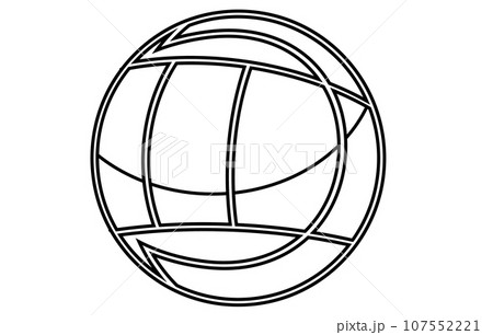 Volleyball Flat Icon Outline Vector,Volleyball...のイラスト素材 [107552221 ...