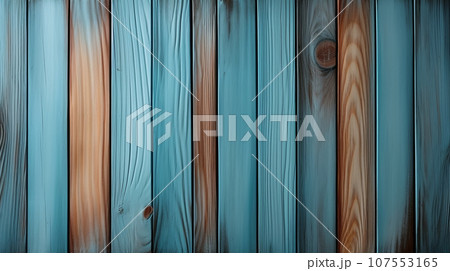 Blue stainned wood panels background. generative AI. Blue stainned wood panels background. generative AI. 107553165