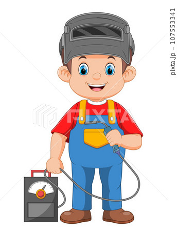 Man Welder Profession Cartoon character of illustration 107553341