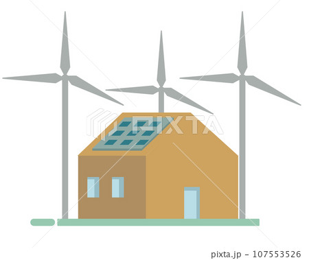 太陽パネルとソーラー。ベクターイラスト 107553526