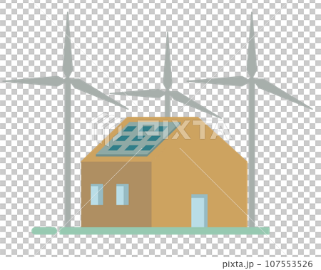 太陽パネルとソーラー。ベクターイラスト 107553526