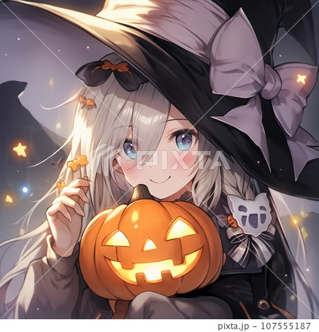 美品　ドイツ製　Bettina Franke　かぼちゃを運ぶ少女　ハロウィン ハロウィンのかぼちゃを持つ女の子のイラスト素材 [107555187] - PIXTA