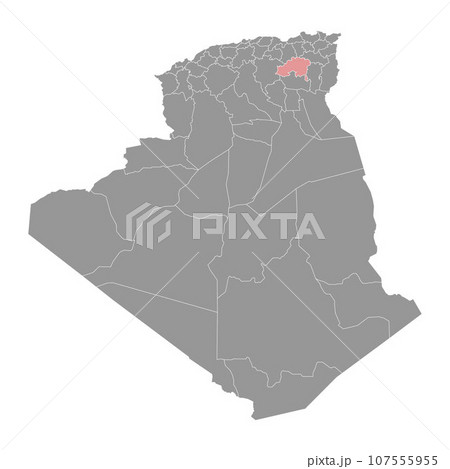Batna province map, administrative division of Algeria. 107555955