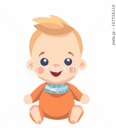 Vector isolated illustration of a baby boy on a white background. Vector isolated illustration of a baby boy on a white background. 107556110