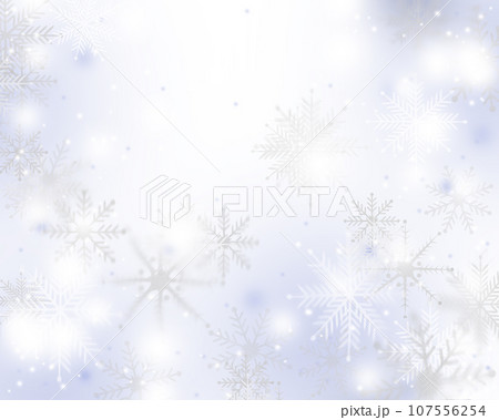 美しい雪の結晶のイラストグラデーション冬フレーム背景素材 107556254