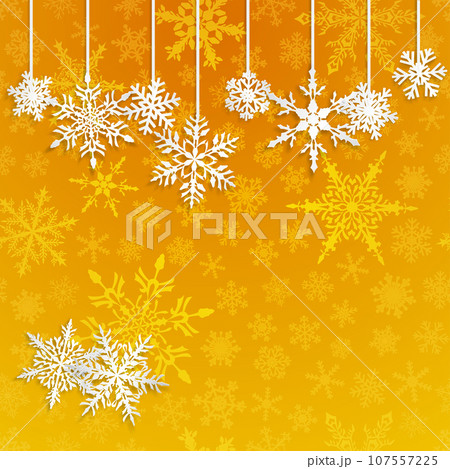Background with hanging snowflakes 107557225