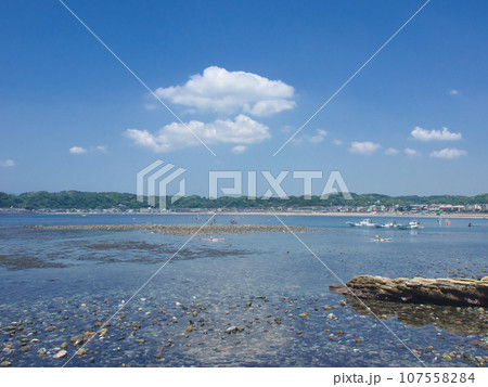 和賀江島と春の湘南海岸　　自然風景 107558284