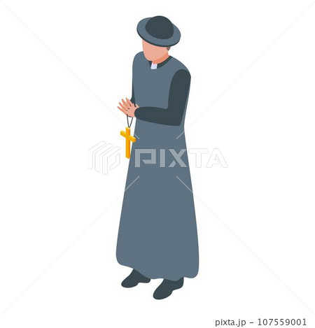 Pastor priest icon. Isometric of pastor priest vector icon for web design isolated on white background 107559001