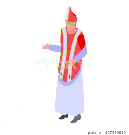 Catholic priest icon. Isometric of catholic priest vector icon for web design isolated on white background Catholic priest icon. Isometric of catholic priest vector icon for web design isolated on white background 107559019