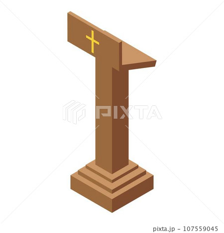 Priest stand icon. Isometric of priest stand vector icon for web design isolated on white background 107559045