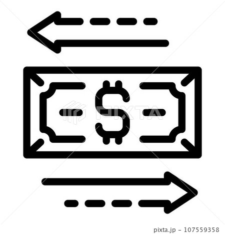 Dollar conversion icon. Outline dollar conversion vector icon for web design isolated on white background 107559358