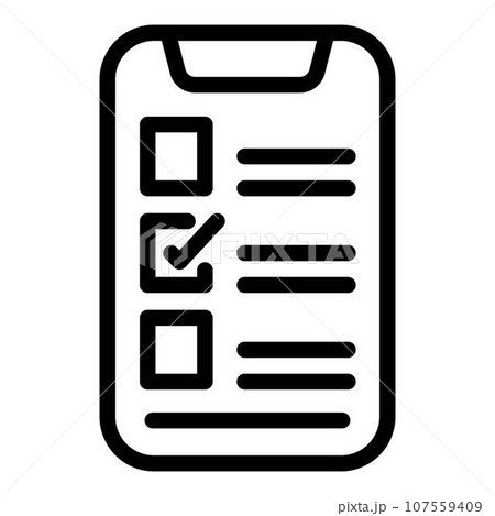 Phone assignment icon. Outline phone assignment vector icon for web design isolated on white background 107559409