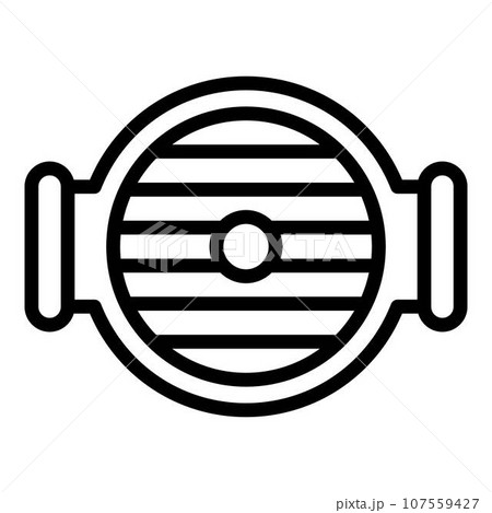 Round water pump icon. Outline round water pump vector icon for web design isolated on white background 107559427
