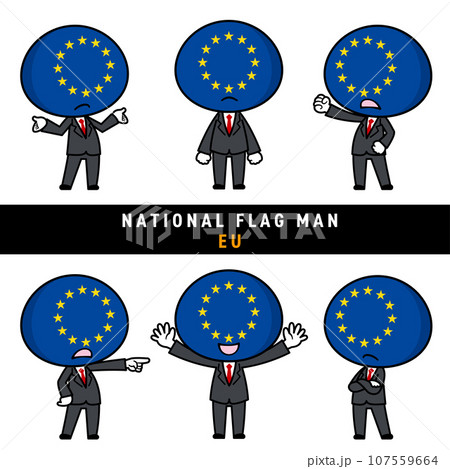 EUの国旗を擬人化したキャラクターセット EUの国旗を擬人化したキャラクターセット 107559664