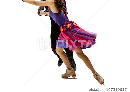 figure skating couple in ice championship isolated on white background 107559837