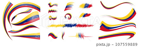 venezuela flag set elements, vector illustration on a white background venezuela flag set elements, vector illustration on a white background 107559889